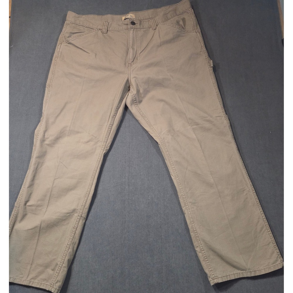 Blue Mountain Carpenter Pants Mens 42x32 Tan Cotton Canvas Utility Workwear